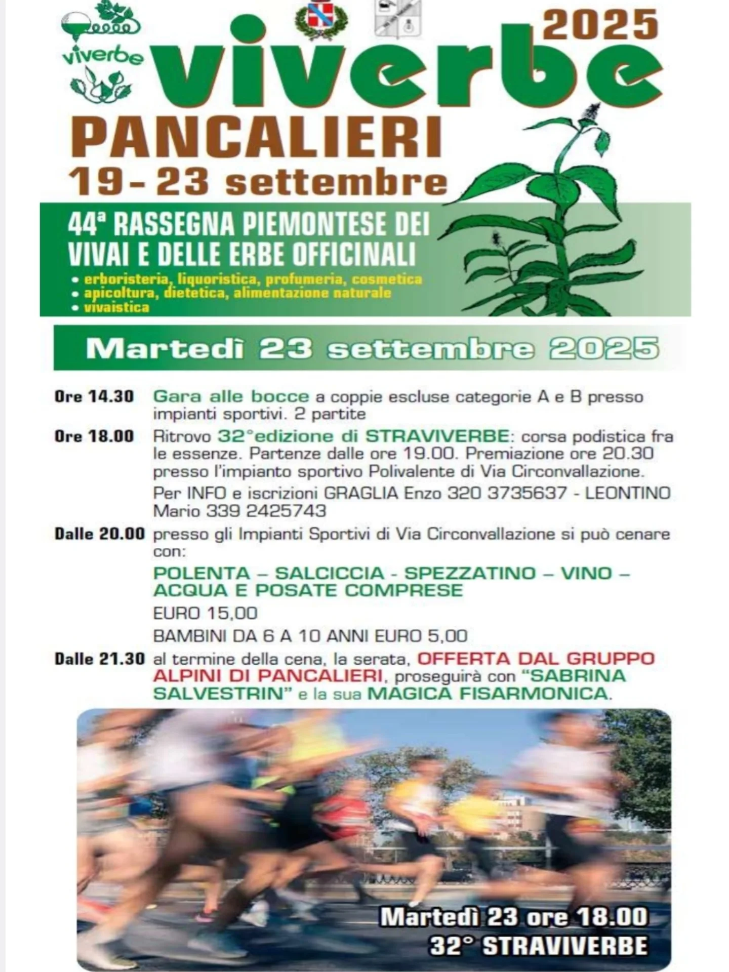 VIVERBE - Via Circonvallazione (impianti sportivi), Pancalieri (TO) - 
 


Dal 19 al 23 settembre vi aspettiamo numerosi a Pancalieri per la nuova edizione di Viverbe 🌿💚
