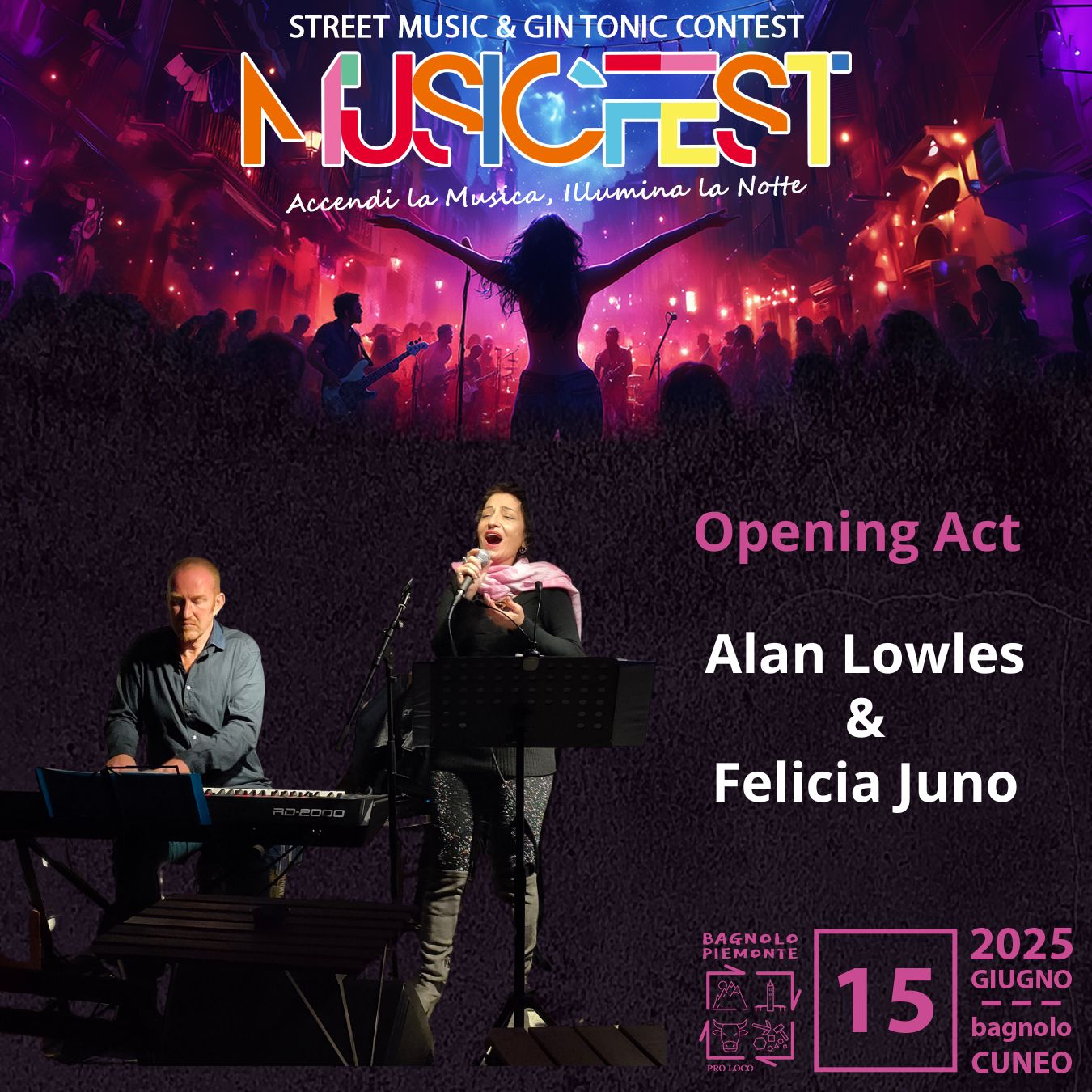 Music Fest - Day 3 - Centro città di Bagnolo Piemonte, Bagnolo Piemonte (CN) - 𝐃𝐨𝐦𝐞𝐧𝐢𝐜𝐚 𝟏𝟓 𝐠𝐢𝐮𝐠𝐧𝐨 gran finale del #MusicFest25!Chiudiamo in bellezza con una serata da brividi: sul palco @_anime_salve, il toccante 𝐨𝐦𝐚𝐠𝐠𝐢𝐨 𝐚 𝐅𝐚𝐛𝐫𝐢𝐳...