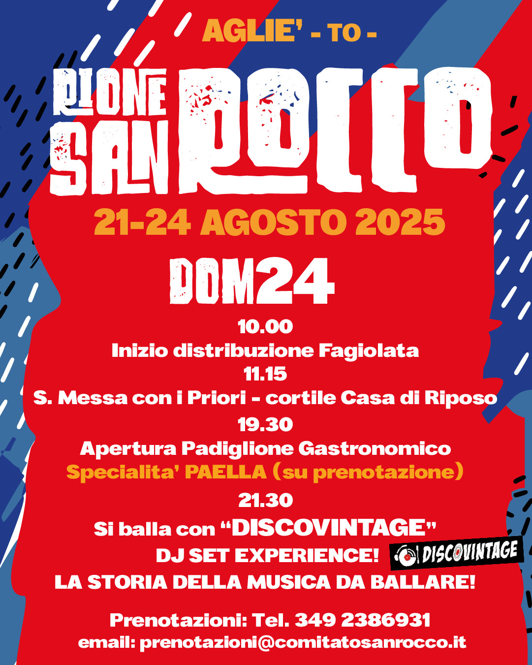 Festeggiamenti 2025 Rione San Rocco Agliè  - Strada per Bairo, 2 - Agliè (TO) (Salone Alladium/Salone Comunale Arch. F. Paglia), Agliè (TO) - Comitato Rione San Rocco Agliè (Instagram)
Rione San Rocco Agliè (Facebook)
Un Comitato in festa nelle nostre 4 consuete serate di festeggiamenti cond...