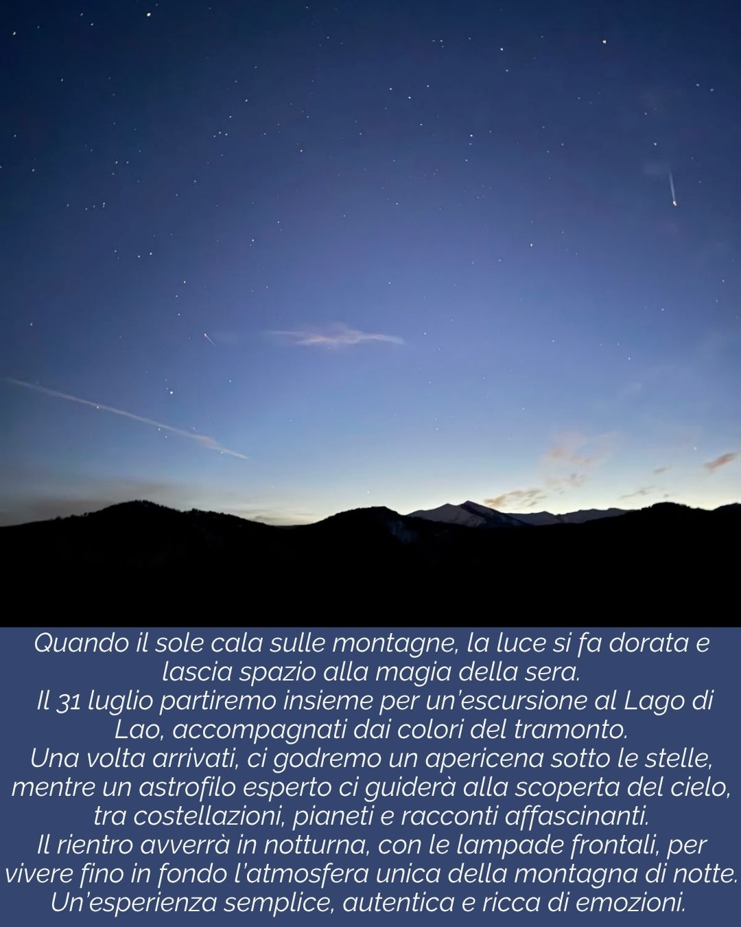 AperiCosmos - Frazione Quarzina, Ormea (CN) - 𝘼𝙥𝙚𝙧𝙞𝘾𝙤𝙨𝙢𝙤𝙨
📍 Valle Tanaro -  Fraz. Quarzina
📅Venerdì 31 luglio
🕣 ore 19.45
🥾 6 km - 300 D+
Un’esperienza unica nel cuore della Valle Tanaro, dove...