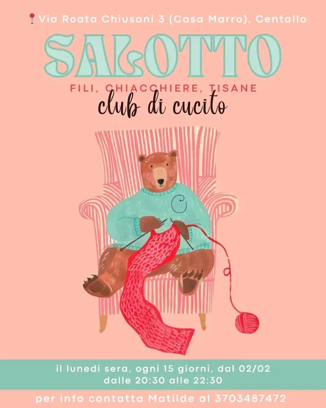 Fili, amici e relax: il 16/02 torna il Salotto! - Casa Marro, Centallo (CN) - Torna il nostro lunedì preferito a Casa Marro. Il Salotto - Club di cucito ti aspetta per il secondo appuntamento del mese. Due ore dedicate alla crea...