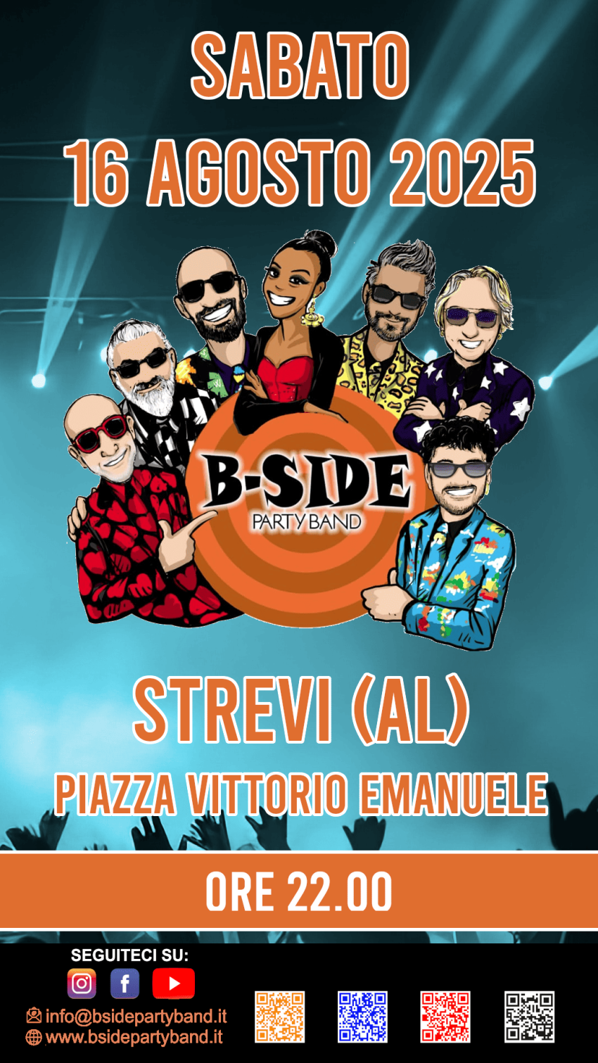 Bside Party Band live @ Strevi (AL) - Piazza Vittorio Emanuele, Strevi (AL) - La Bside Party Band live a Strevi (AL): preparati alla festa dell’estate!
La Bside Party Band, la band più esplosiva e amata per le serate live in Pi...