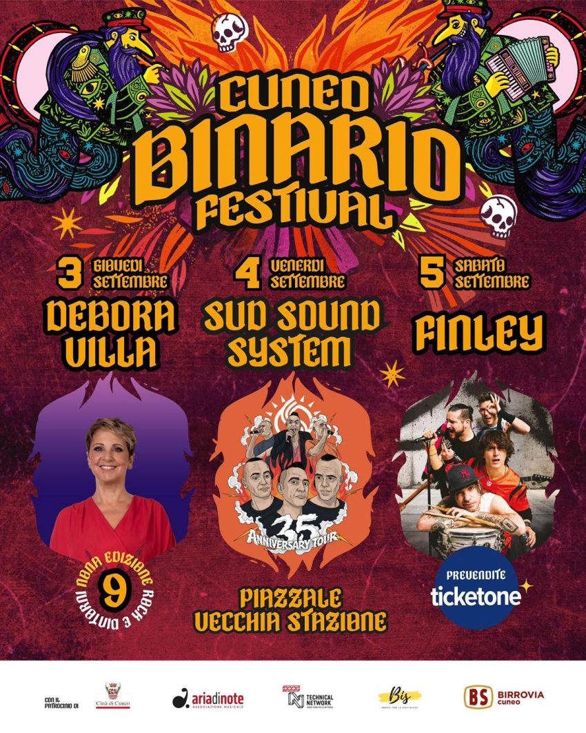 Binario festival 2026 - Piazzale della Vecchia Stazione di Cuneo, Cuneo (CN) - Dal 3 al 5 settembre torna il Binario Festival, tre serate in cui la Vecchia Stazione di Cuneo si trasforma in un luogo di musica, spettacolo e condiv...
