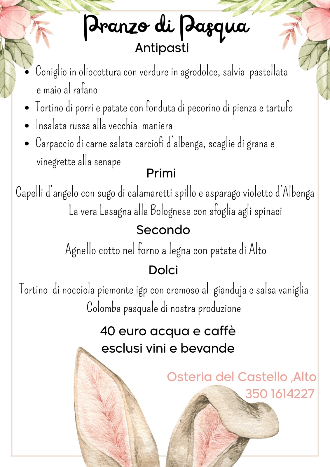 Pranzo Pasquale  - Via Castello 2, Alto (CN) - Pasqua è  il giorno perfetto per rallentare, stare insieme e gustare le cose semplici ma speciali: un pranzo in famiglia, una tavola piena di sapori t...