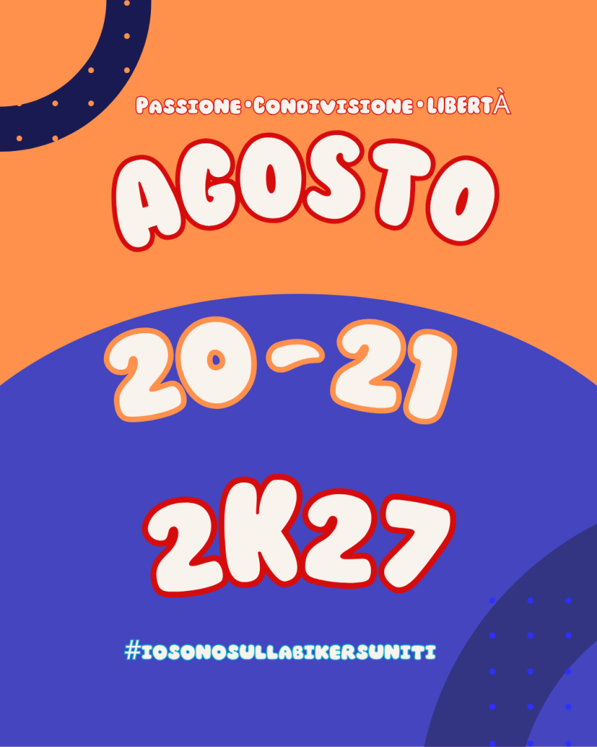 1° Edizione - BIKERS UNITI 2K27 - Piazza degli Atleti, 37060 Castel d'Azzano VR, Castel d'Azzano (VR) - 🏍️🔥 𝗘𝗖𝗖𝗢𝗖𝗜 𝗙𝗜𝗡𝗔𝗟𝗠𝗘𝗡𝗧𝗘! 🔥🏍️
 
Sono uscite ufficialmente le DATE UFFICIALI 𝗗𝗔𝗧𝗘 𝗨𝗙𝗙𝗜𝗖𝗜𝗔𝗟𝗜 di 𝗕𝗜𝗞𝗘𝗥𝗦 𝗨𝗡𝗜𝗧𝗜! 🧡💙
 
📆 𝟮𝟬 - 𝟮𝟭 𝗔𝗚𝗢𝗦𝗧𝗢 𝟮𝗞𝟮𝟳
 
La 𝗣𝗥𝗜𝗠𝗔 𝗘𝗗...