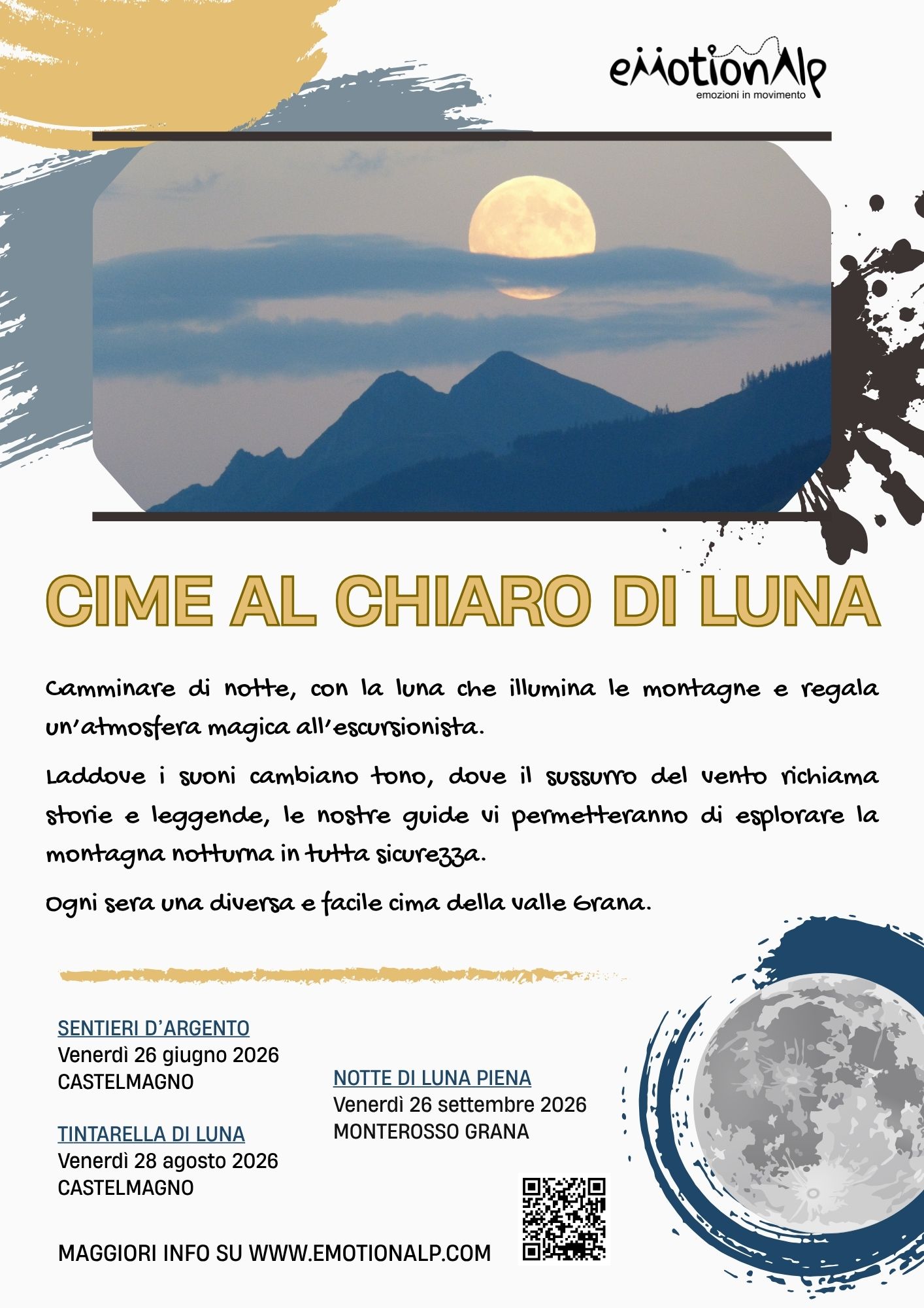 ESCURSIONI CIME AL CHIARO DI LUNA - Tintarella di luna - Castelmagno, Castelmagno (CN) - 🌙 𝗧𝗶𝗻𝘁𝗮𝗿𝗲𝗹𝗹𝗮 𝗱𝗶 𝗹𝘂𝗻𝗮𝘊𝘪𝘮𝘦 𝘢𝘭 𝘤𝘩𝘪𝘢𝘳𝘰 𝘥𝘪 𝘭𝘶𝘯𝘢
📅 Venerdì 28 agosto 2026
La seconda escursione del nostro ciclo dedicato alle notti di luna piena ci port...