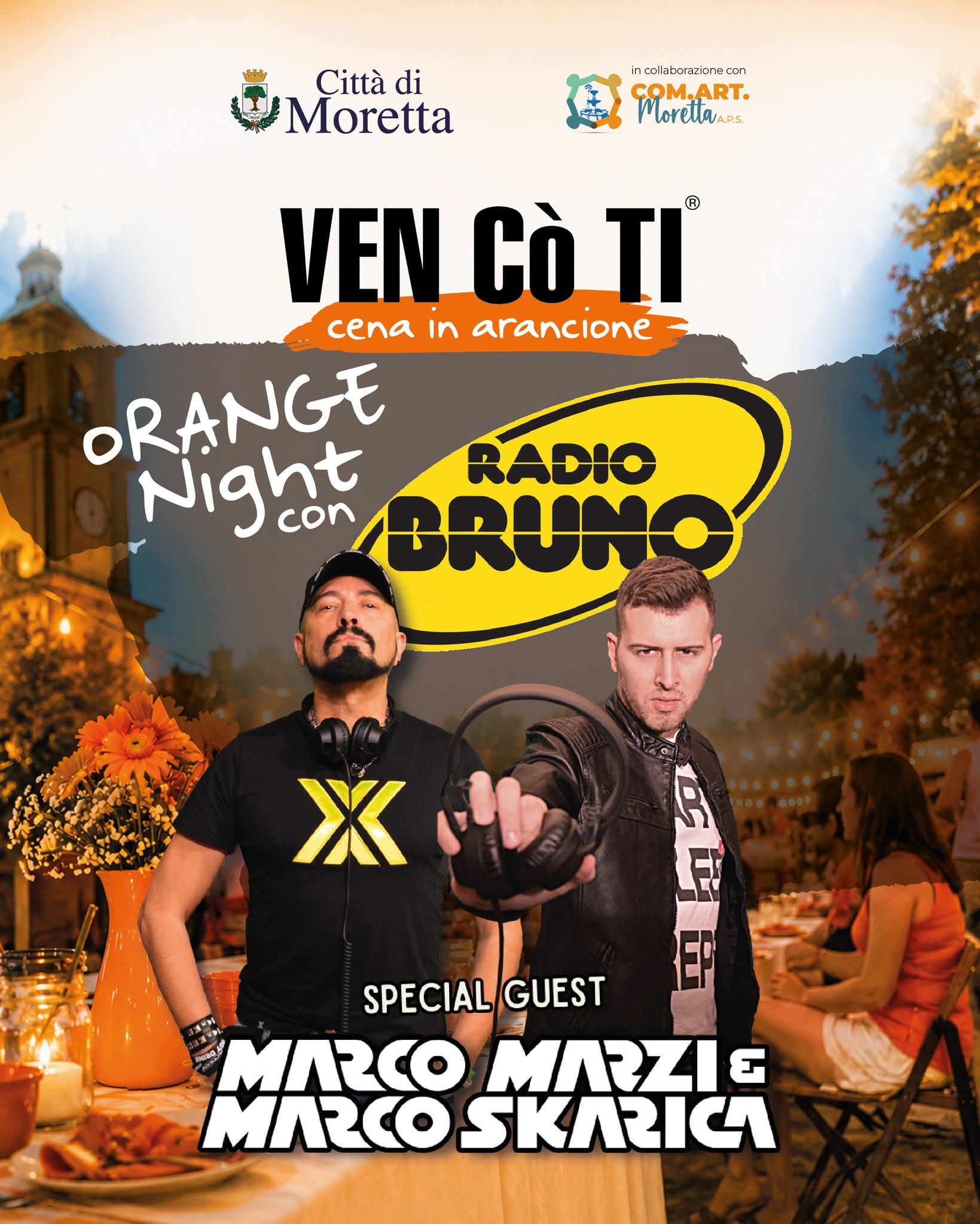 ORANGE NIGHT CON MARCO MARZI & MARCO SKARICA a MORETTA (CN) - Piazza Umberto I, Moretta (CN) - 🧡 Sta tornando la serata più colorata dell'estate! 🧡🎉 VEN CO TÌ – Cena in Arancione📅 Sabato 25 luglio📍 MorettaUna lunga tavolata sotto le stelle,...