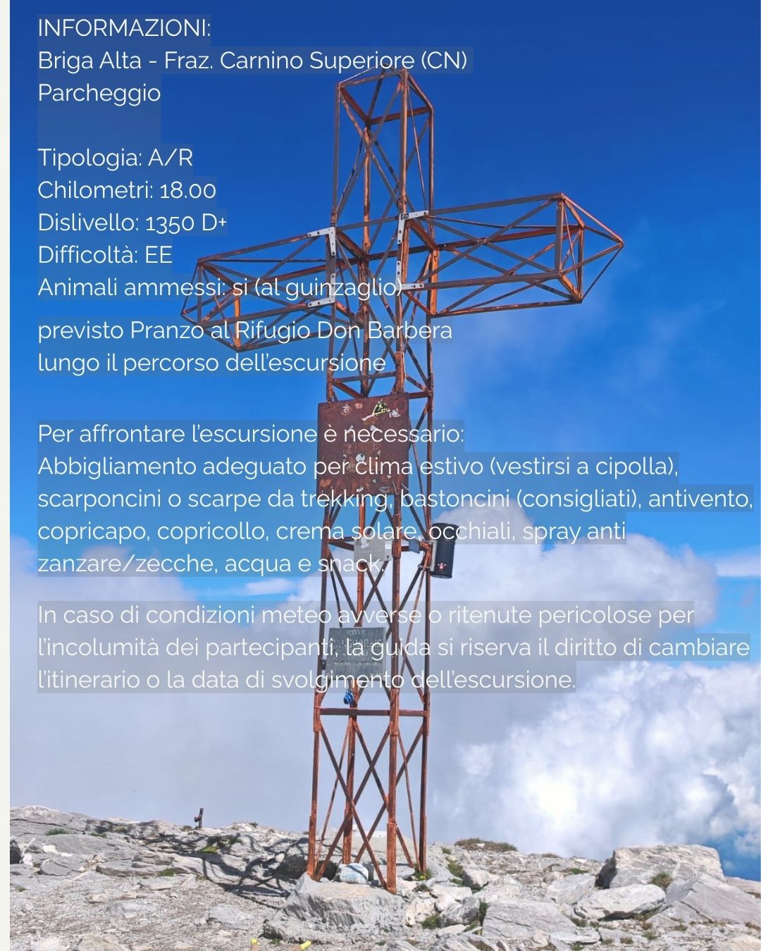 Punta Marguareis - Frazione Carnino Superiore, Briga Alta (CN) - 📍 Valle Tanaro - Briga Alta, Fraz. Carnino Superiore📅Domenica 09 Agosto
🕣 ore 8.00
🥾 18 km - 1350 D+
 
Nel cuore pulsante delle Alpi Liguri svetta...
