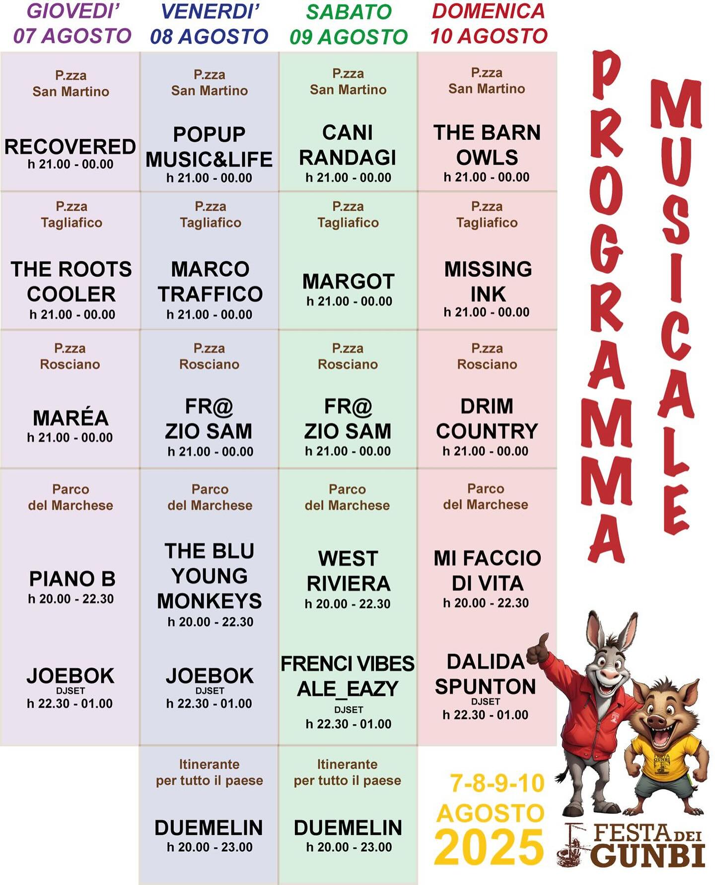 Festa dei Gunbi - Centro città, Toirano (SV) - Oh ragazz*… ci siamo! 😍Dal 7 al 10 agosto torna la Festa dei Gunbi a Toirano! 🎉Piatti tipici, musica live, bancarelle, tante novità e due ospiti spe...