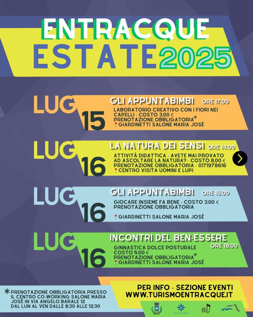 Entracque Estate 2025 - Centro città, Entracque (CN) - ☀️ 𝗘𝗻𝘁𝗿𝗮𝗰𝗾𝘂𝗲 – 𝗘𝘀𝘁𝗮𝘁𝗲 𝟮𝟬𝟮𝟱𝘓𝘢 𝘵𝘶𝘢 𝘢𝘨𝘦𝘯𝘥𝘢 𝘴𝘦𝘵𝘵𝘪𝘮𝘢𝘯𝘢𝘭𝘦 𝘥𝘦𝘨𝘭𝘪 𝘦𝘷𝘦𝘯𝘵𝘪 🗓️Entriamo nel vivo dell'estate con i nostri imperdibili eventi!Ecco gli appuntamenti...