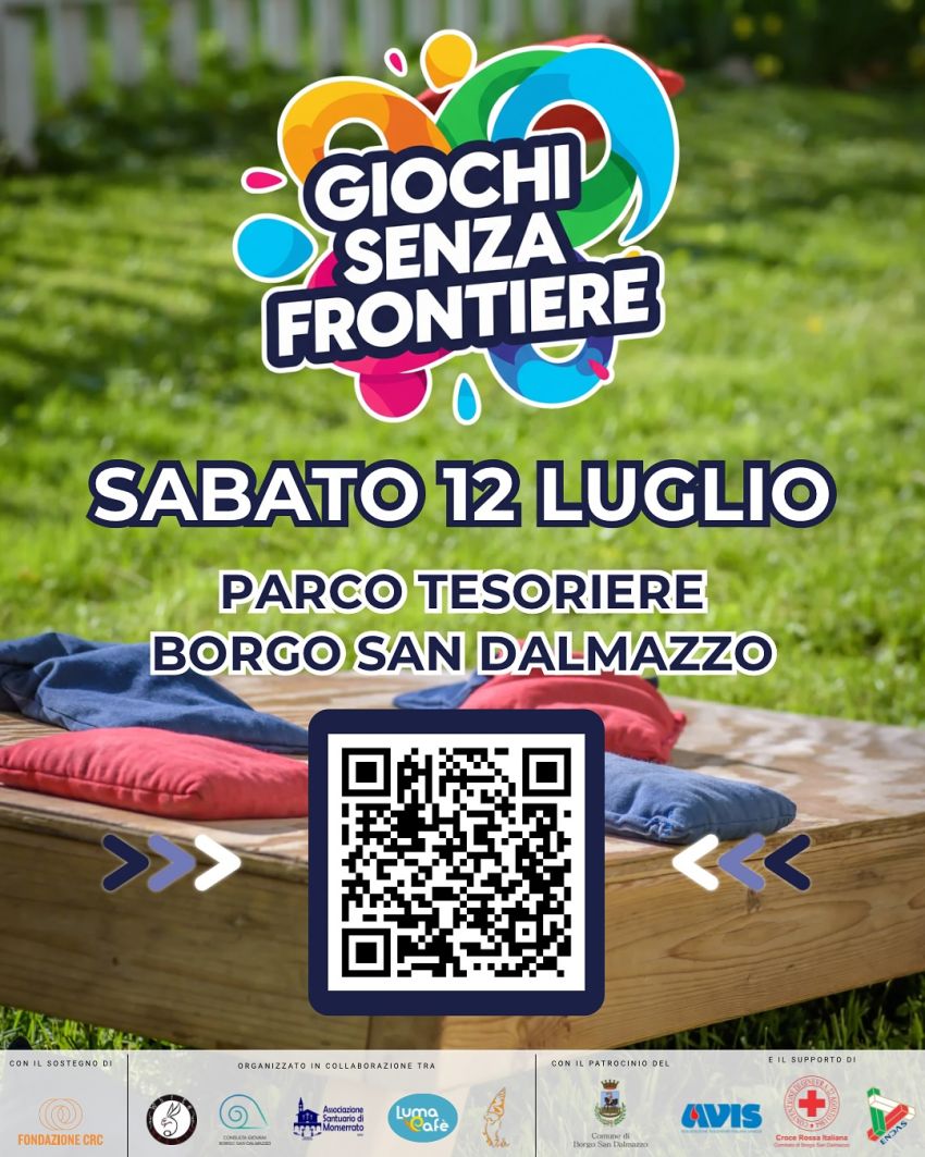Giochi Senza Frontiere 2025 - Luma Caffè Tesoriere, Borgo San Dalmazzo (CN) -
Giochi Senza Frontiere 2025
Â
Unisciti a noi per una giornata di divertimento, sfide e risate!
Data: 12 luglio 2025
Orario: dalle 9 per fam...