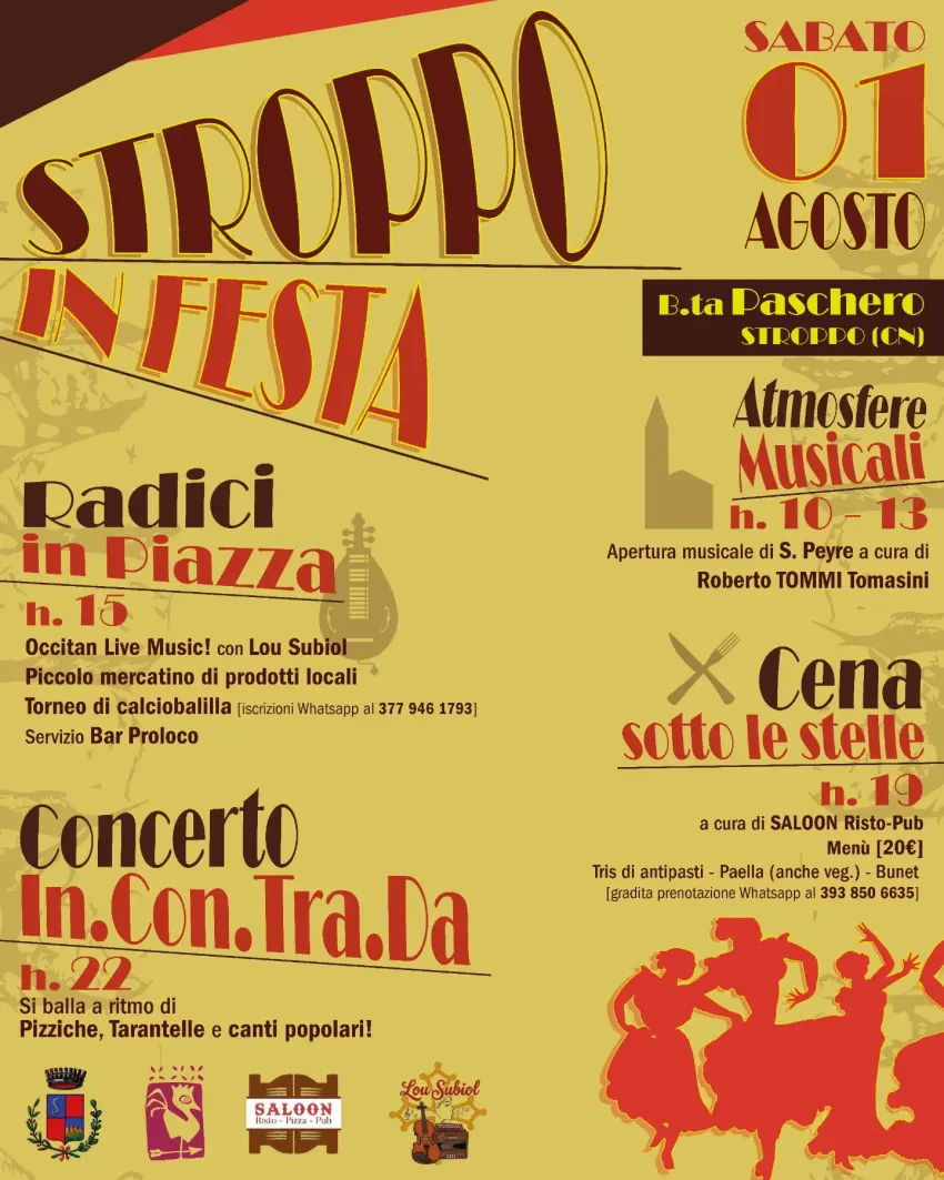 STROPPO IN FESTA - Borgata Paschero, Stroppo (CN) - 🎉 Anche quest’anno torna Stroppo in Festa!Sabato 1° agosto ci troviamo a Borgata Paschero, Stroppo, per una giornata di musica, tradizioni, buon cibo...