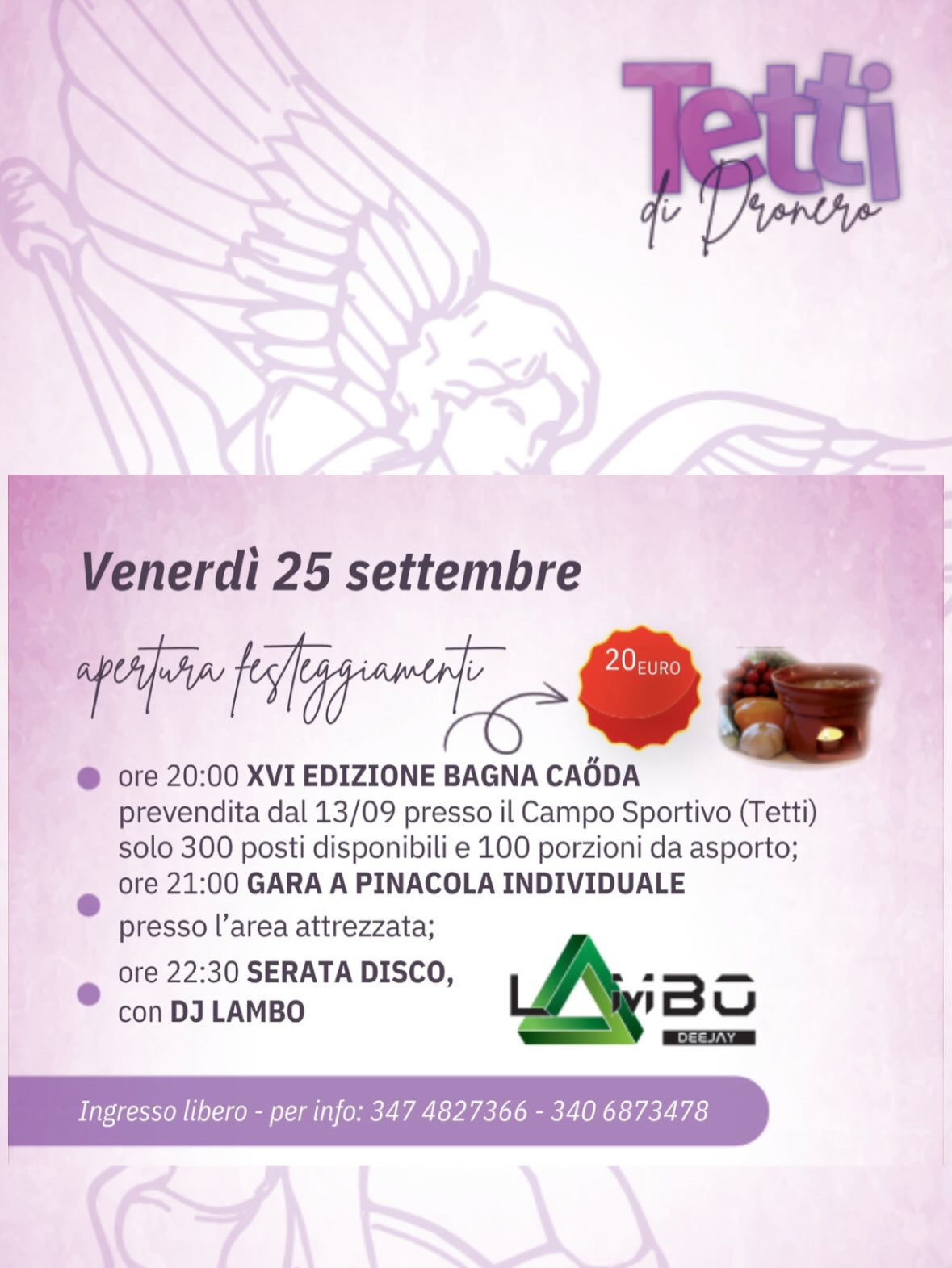 Festa Patronale di San Michele Arcangelo - Tetti di Dronero, Dronero (CN) - 🎉 Festa Patronale di San Michele Arcangelo a Tetti di Dronero
📅 Dal 25 al 28 settembre
Quattro giornate all'insegna della tradizione, del buon cibo...