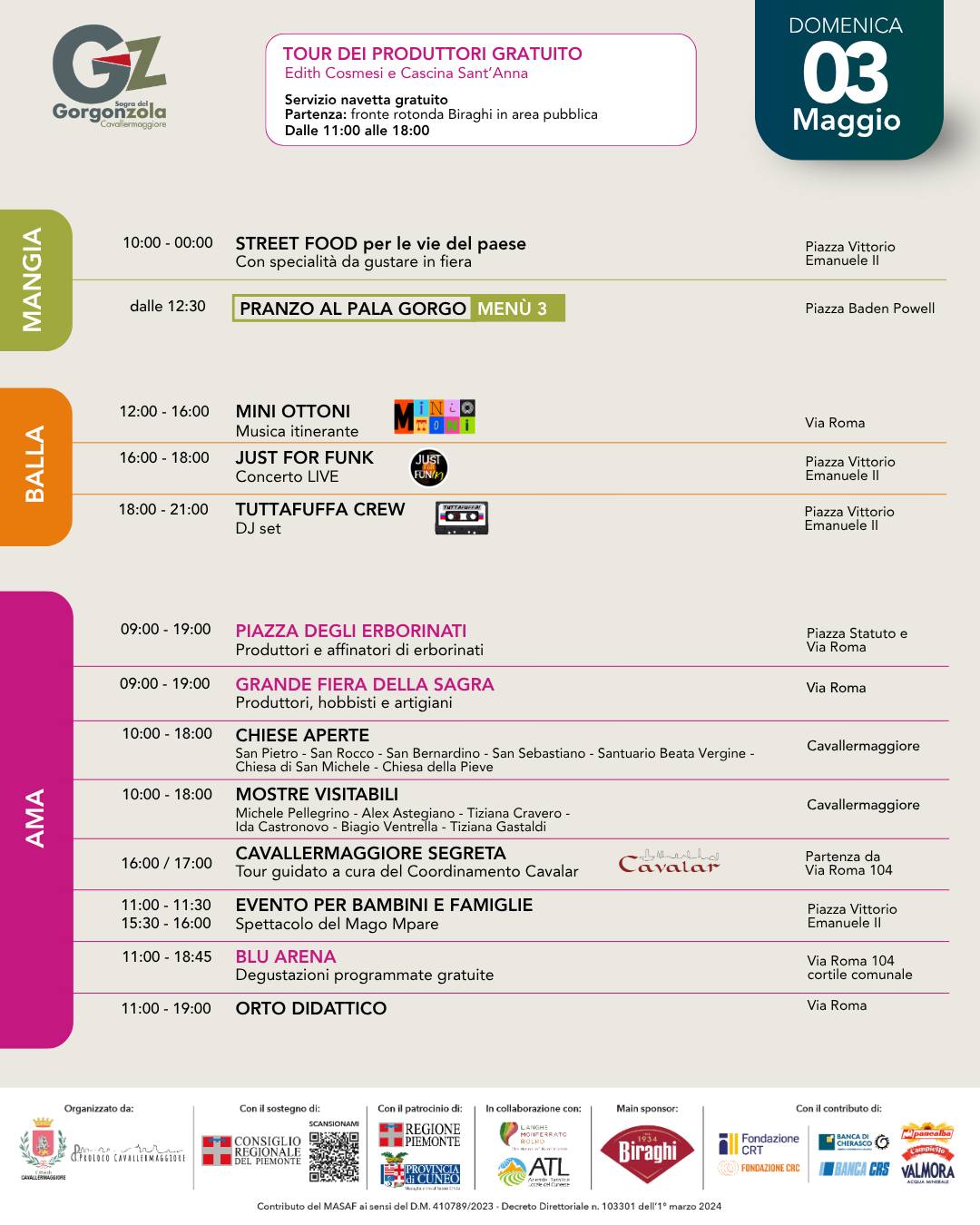  SAGRA DELLA GORGONZOLA - CENTRO, Cavallermaggiore (CN) - IL PROGRAMMA COMPLETO DELLA SAGRA É USCITO! 🎉Vi avevamo detto che stavamo sistemando gli ultimi dettagli... ed eccoli qui! Il programma completo dell...