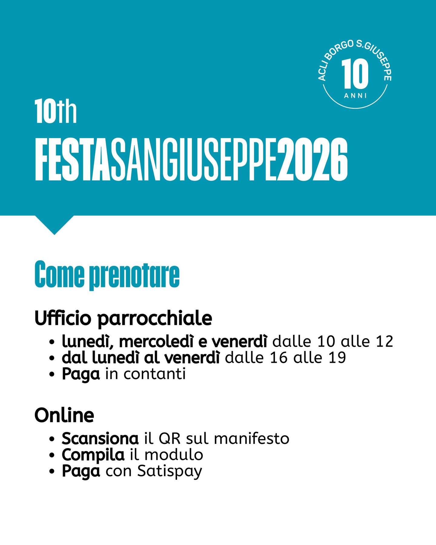 Festa di San Giuseppe - Polentata - Borgo San Giuseppe, Salone (dietro la Chiesa), Cuneo (CN) - 
 


Quest’anno compiamo 10 anni! 🥳🩵E per l’occasione vogliamo condividere questo traguardo con voi:📌 Festa di San Giuseppe 10th🗓️ Domenica 22 marz...