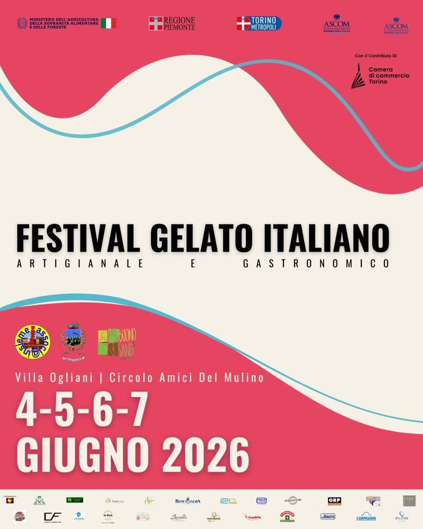 FESTIVAL GELATO ITALIANO - Corso Carlo Ogliani, 9 (Villa Ogliani), Rivara (TO) - 4 Giorni in cui RIVARA si trasforma in un viaggio sensoriale del #gelatoartigianale Dal Giovedì con cena Gourmet alla Domenica Gelatieri da tutte le r...