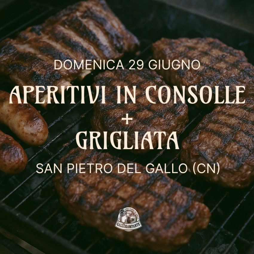 Aperitivi in consolle + Grigliata - San Pietro del Gallo, Cuneo (CN) - IL PROGRAMMA DI DOMENICA🔥Dalle 17:30 Aperitivi in ConsolleA seguire Grigliata di Carne (15€)⚠️ I posti sono limitati, quindi vanno acquistate le prev...