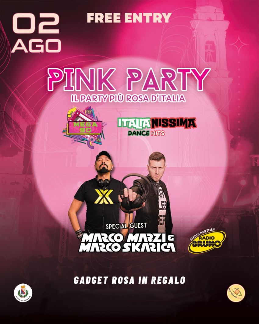 PINK PARTY con Marco Marzi & Marco Skarica - Piazza Italia, Canale (CN) - Sabato 02 Agosto – CANALE (CN) - 82^ Fiera del PescoPINK PARTY “Il Party più Rosa d’Italia”🎧 MEGA 90 + ITALIANISSIMA DANCE HITS 🎧START ORE 22.00Spec...