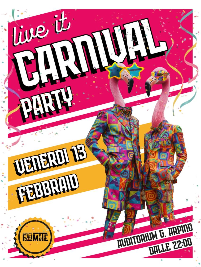 CARNIVAL PARTY - Live It - Largo della Resistenza (Auditorium G. Arpino), Bra (CN) - VENERDÌ 13 FEBBRAIODalle 22.00 in poi📍Auditorium G. Arpino – Bra(arrivare è facile, non esserci è impossibile)Finalmente dopo una pausa si torna in p...