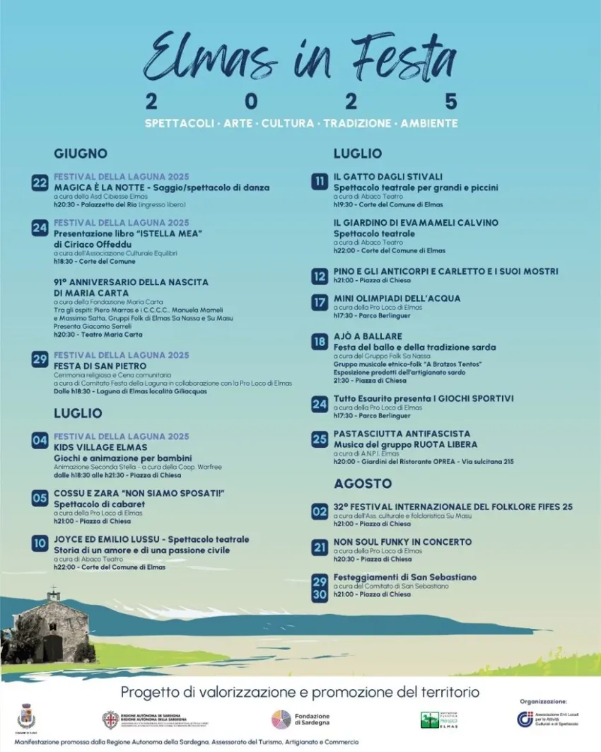 Elmas in Festa - Centro città, Elmas (CA) - Dopo il grande successo dei primi appuntamenti, proseguono gli eventi di Elmas in Festa 2025, la rassegna promossa dal Comune di Elmas che per tutta l...
