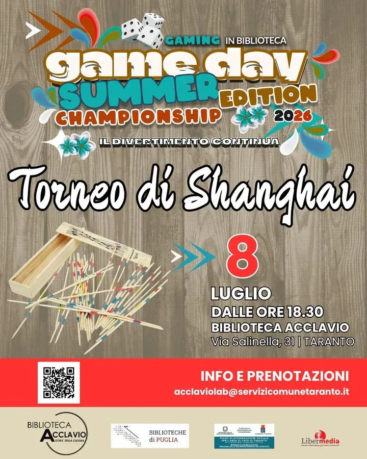 Torneo di Shanghai - Via Salinella 31 (Biblioteca Pietro Acclavio), Taranto (TA) - 
