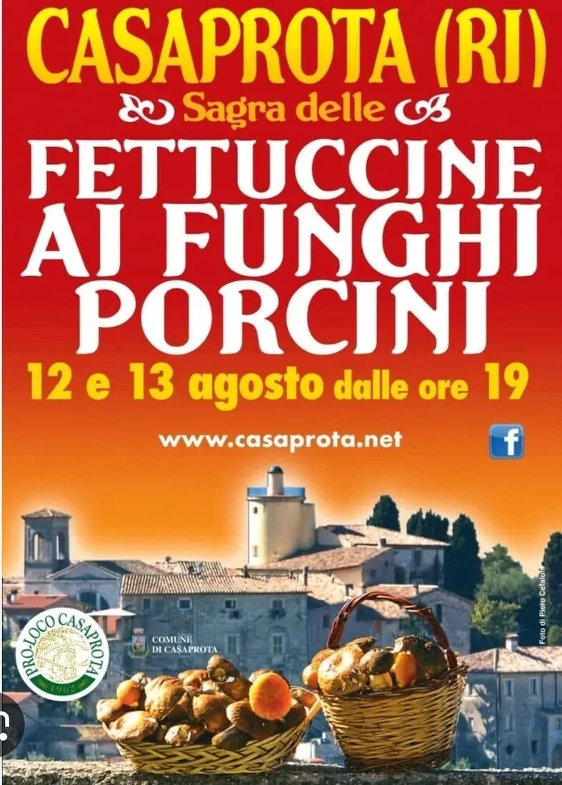 Sagra delle fettuccine ai funghi porcini a Casaprota - Centro città, Casaprota (RI) - Casaprota (RI) si tuffa nelle tradizioni della Sabina con le fettuccine ai porcini. La sagra rappresenta l’evento di punta del Ferragosto Casaprotano,...