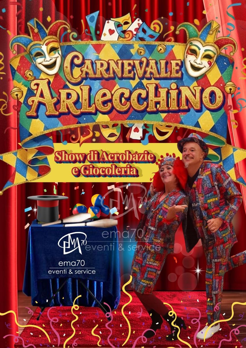 Carnevale Arlecchino - Torrevecchia Pia PV - 14 feb 2026 - PIAZZA DEL POPOLO, Torrevecchia Pia (PV) - Il Comune di Torrevecchia Pia, sabato 14 febbraio alle ore 15.00, organizza l’evento “CARNEVALE ARLECCHINO” di Ema70 Eventi & Service in Piazza del Po...