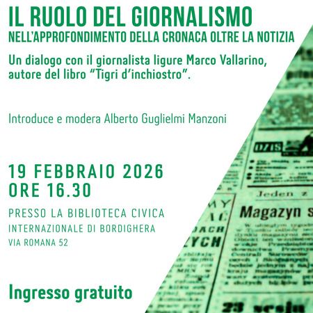 Incontro culturale - via Romana 52, Bordighera (IM) - Giovedì 19 febbraio 2026, alle ore 16.30, la Biblioteca Civica Internazionale di Via Romana 52 a Bordighera ospiterà una conferenza d'eccezione dedica...