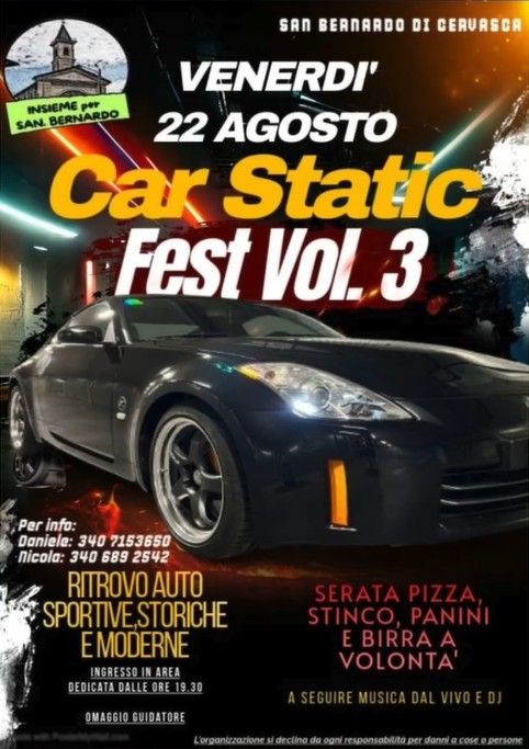 Car Static Fest Vol. 3 - Frazione San Bernardo, Cervasca (CN) -  

Ed eccoci anche alla terza edizione del nostro Car Static Fest... Portiamo avanti questa tradizione per i molti appassionati che in questi anni son...