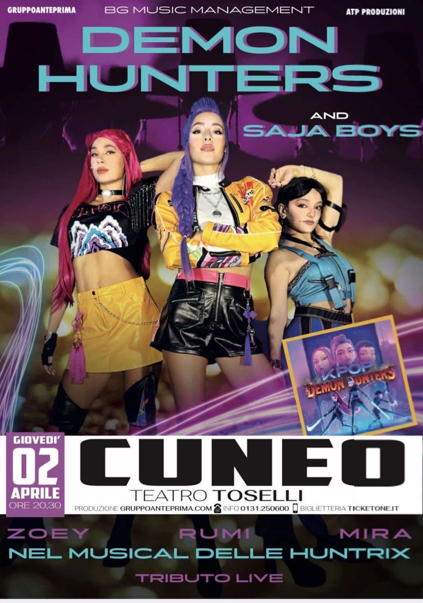 K POP WARRIORS – IL MUSICAL DELLE DEMON HUNTERS - Teatro Toselli, Cuneo (CN) - “DEMON WARRIORS– Il Musical | Tributo Live delle HUNTRIX”, una produzione musicale dal vivo pensata per teatri e stagioni dedicate a famiglie, giovani...