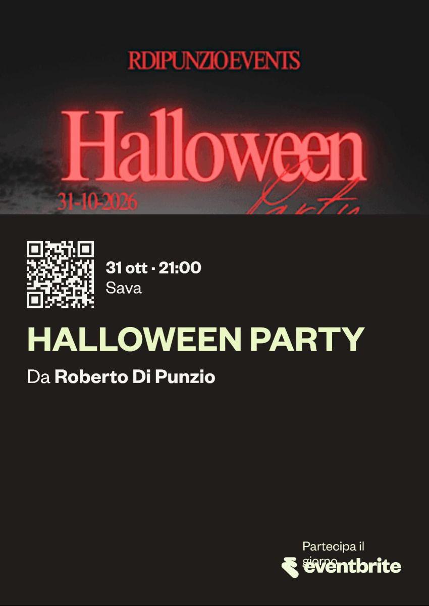 Halloween Party - Via Trento 170, Sava (TA) - La notte più spaventosa dell’anno sta arrivando… e quest’anno si festeggia a ritmo di musica! 
Preparati a vivere una serata da brividi con dj set, at...