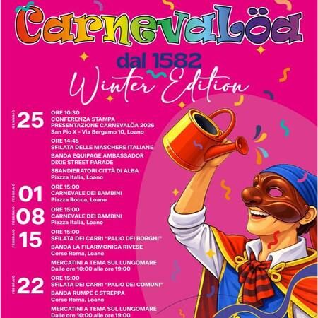Apertura del CarnevaLoa - Piazza Italia, Loano (SV) - 🎭✨ Il CarnevaLoa sta per iniziare! ✨🎭
📅 25 Gennaio segna l’apertura ufficiale del CarnevaLoa e lo faremo in grande stile!
Ad accompagnare la tr...