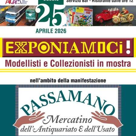 Modellisti e Collezionisti in mostra - Centro Fieristico Espositivo EX Ferriera, Rossiglione (GE) - 📢 EXPONIAMOCI! – Modellisti e Collezionisti in mostra
Sabato 25 Aprile 2026 a Rossiglione (GE), presso il Centro Fieristico Espositivo EX Ferriera,...