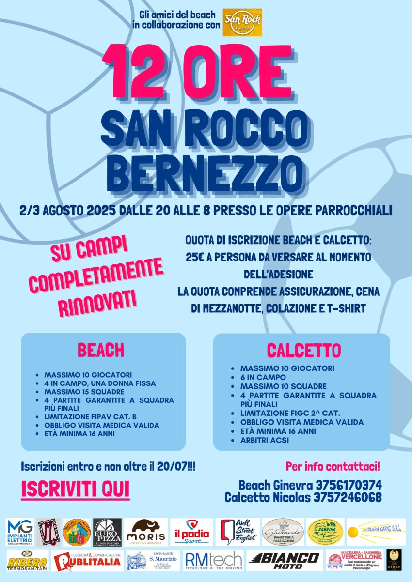 12 ore beach volley e calcio - Via Don G B astre, Bernezzo (CN) -