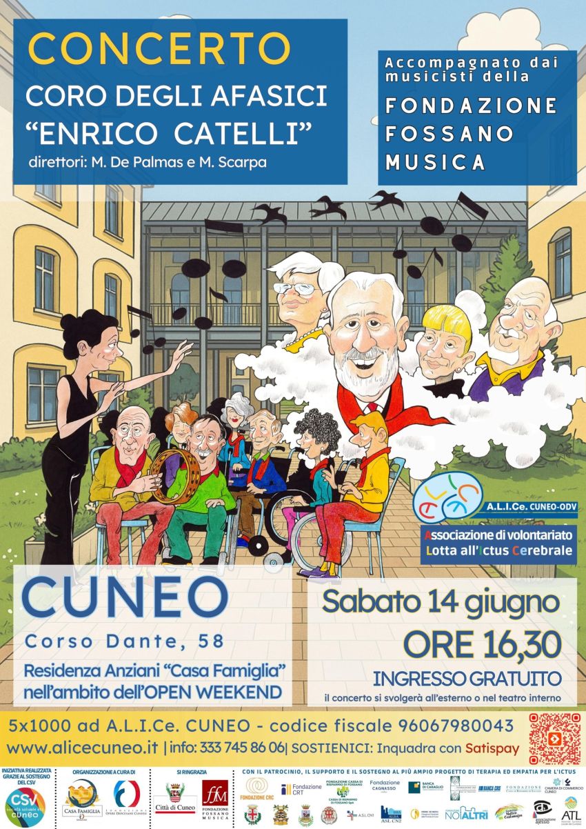 Il Coro degli Afasici โEnrico Catelliโ - Corso Dante 58 (giardino Casa Famiglia), Cuneo (CN) - ๐ถ Sabato 14 giugno ore 16.30, nel giardino della โCasa Famigliaโ di Cuneo, la musica incontra la speranza ๐๐ดIl Coro degli Afasici โEnrico Catelliโ...