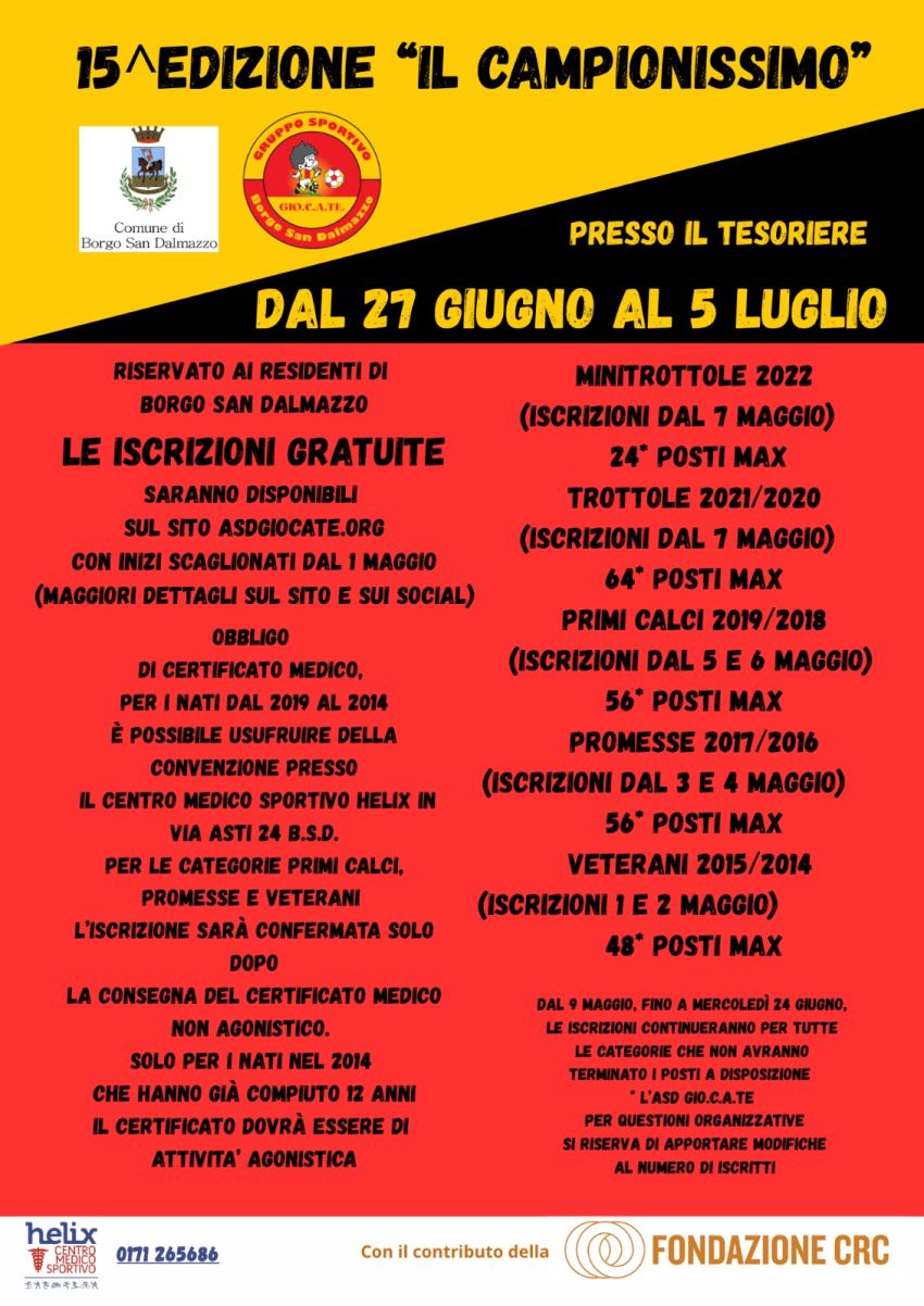 15° Edizione "Il Campionissimo" - Via Tevere, 64, 12011 Borgo San Dalmazzo CN, Borgo San Dalmazzo (CN) - 
