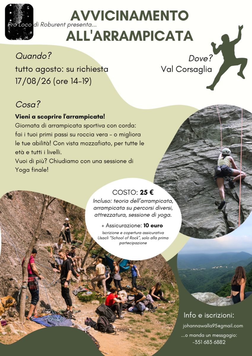 AVVICINAMENTO ALL'ARRAMPICATA - Roburent, Roburent (CN) - Vuoi muovere i tuoi primi passi su una parete di roccia vera oppure migliorare le tue abilità? Partecipa alla giornata di Avvicinamento all'arrampicat...