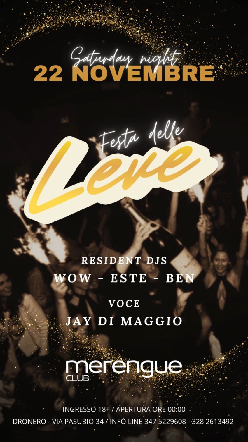 ✨️La Festa delle Leve✨️ - parte 2 - Via Pasubio, 34, Dronero (CN) - Al Merengue la pt.2 della 𝗙𝗘𝗦𝗧𝗔 𝗗𝗘𝗟𝗟𝗘 𝗟𝗘𝗩𝗘! 🎉 Siete troppi per fare una solo serata!
// 𝚂𝚊𝚋𝚊𝚝𝚘 22 Novembre dalle ore 00.00
 Doppia occasione per riun...