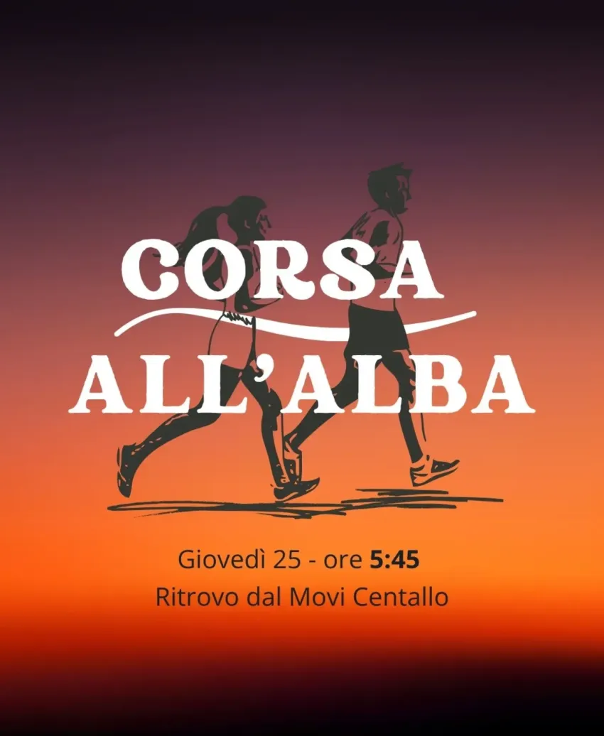 CORSA ALL'ALBA - Movi Centallo, Centallo (CN) - un po' diverso dal solitoma a noi piace così🌞ci vediamo all'alba, mini corsetta di 4/5km, al frescosiateci!🏃‍♀️