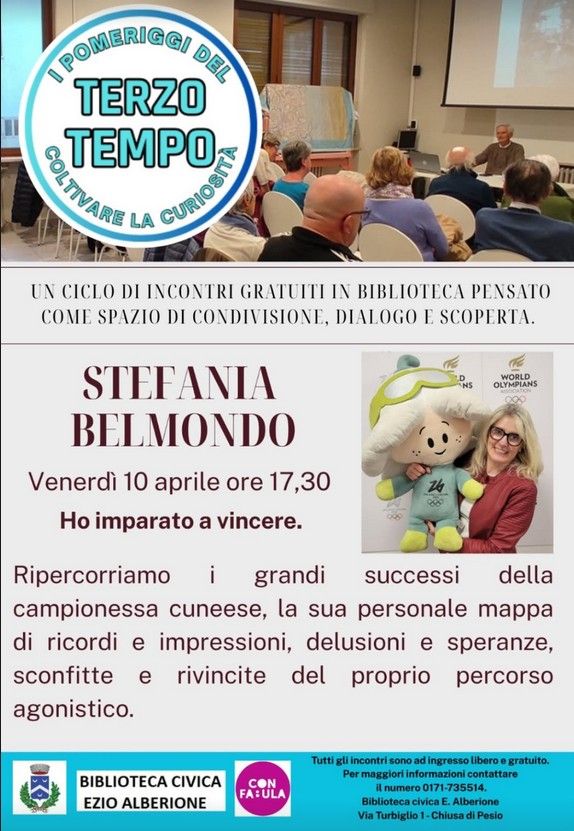 I Pomeriggi del Terzo Tempo – Coltivare la curiosità -  Via Turbiglio, 1 (Biblioteca Civica), Chiusa di Pesio (CN) - ✨ Un pomeriggio da non perdere ✨
Un nuovo appuntamento con I Pomeriggi del Terzo Tempo, uno spazio dedicato a chi ama condividere storie, emozioni e...