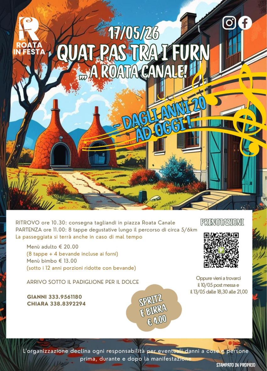 Quat pas tra i furn 2026 - Via monea oltregesso, Cuneo (CN) - ✨Siamo pronti a partire con il primo evento del 2026 targato Roata in festa! ✨
QUAT PAS TRA I FURN 🔥
Quando?
🎯17 MAGGIO
Cosa si tratta ??
6km circ...