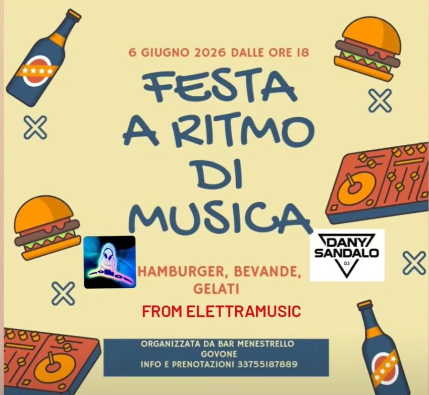 ELETTRAMUSIC 2026 - Festa a ritmo di musica - Centro città (BAR Menestrello), Govone (CN) - 🔥 ELETTRAMUSIC 2026🔥Ci vediamo al@ilmenestrellowinebargovoneSabato 6 GiugnoA partire dalle ore 18:00-GovoneVi aspettiamo in Console, con la musica d...