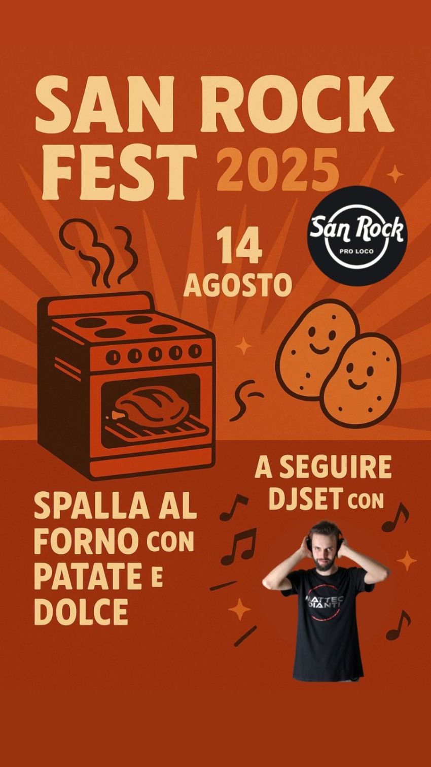San Rock Fest - Via sorelle Beltrú 13, Bernezzo (CN) - 14-15-16-17 AGOSTO
Cibo, musica e festa!!
Prenotazioni per cene e grigliata di ferragosto: www.prolocosanrocco.netsons.org/prenota.php
Hamburger e pat...