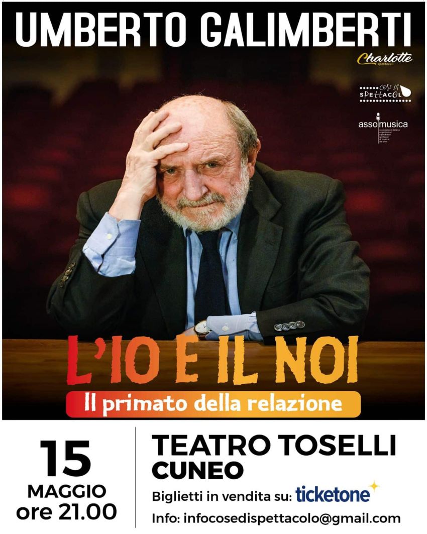 UMBERTO GALIMBERTI – L’IO E IL NOI IL PRIMATO DELLA RELAZIONE - Teatro Toselli, Cuneo (CN) - Umberto Galimberti spiega come molte persone concepiscono l’amore in maniera possessiva. Anche i matrimoni possono essere possibili solo se partono da...