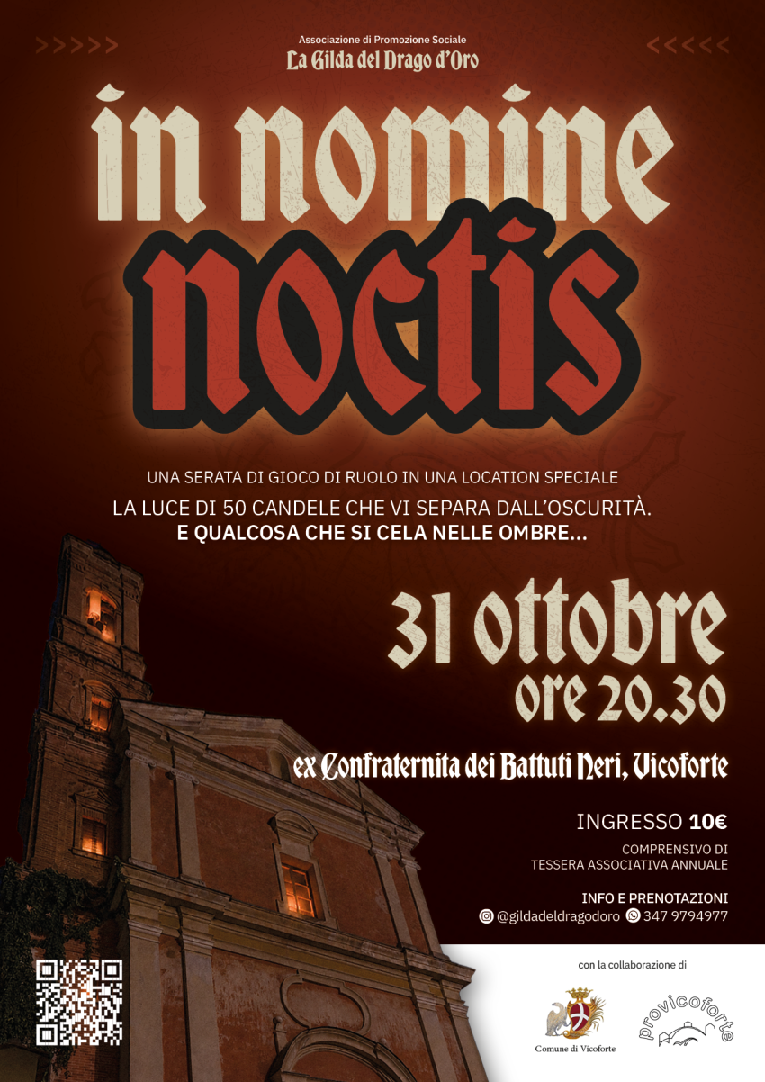 IN NOMINE NOCTIS - Serata di gioco di ruolo - Via Roma, 21, 12080 Vicoforte CN, Vicoforte (CN) - Una location speciale, la luce di 50 candele che vi separa dall'oscurità. E qualcosa che si cela nelle ombre...Questa è la verità.Il mondo è buio.E no...