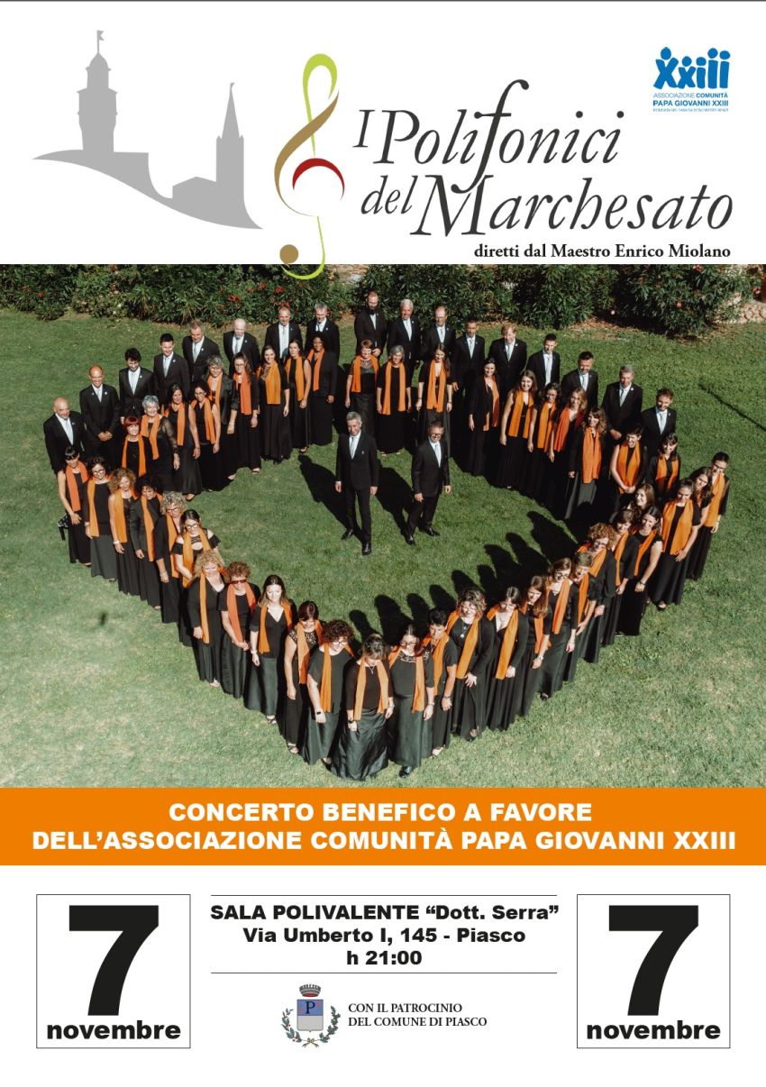 I Polifonici del Marchesato in concerto - Sala Polivalente Dott. Serra -  via Umberto I n. 145, Piasco (CN) - L’autunno piaschese si riempie di note e di emozioni con l’atteso concerto dei Polifonici del Marchesato, in programma venerdì 7 novembre alle ore 21:...