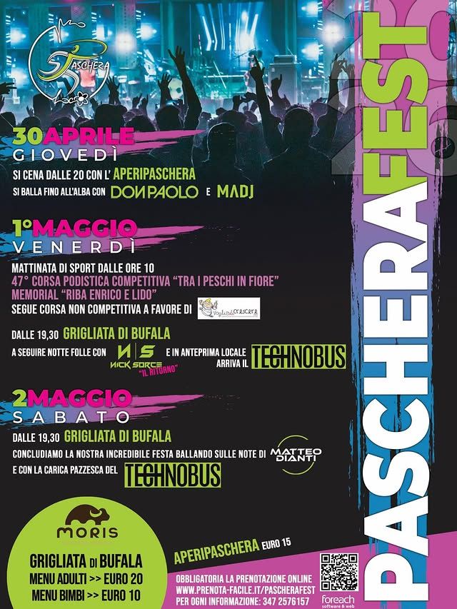 PASCHERA FEST 2026 a Paschera San Defendente: musica, sport e gusto dal 30 aprile al 2 maggio - Paschera San Defendente (Caraglio – CN), Caraglio (CN) - Torna l’attesissima Paschera Fest a Paschera San Defendente, frazione di Caraglio, con tre giorni imperdibili all’insegna di musica, divertimento, spo...