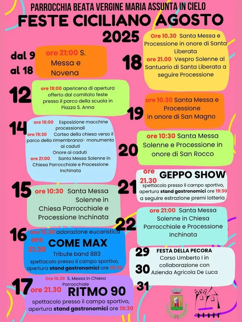 Feste d'agosto e Sagra della Pecora a Ciciliano - Centro città, Ciciliano (RM) - Il Comitato Feste in collaborazione con l’Azienda Agricola De Luca, nell'ultimo weekend di agosto organizza a Ciciliano la Festa della Pecora, con pia...
