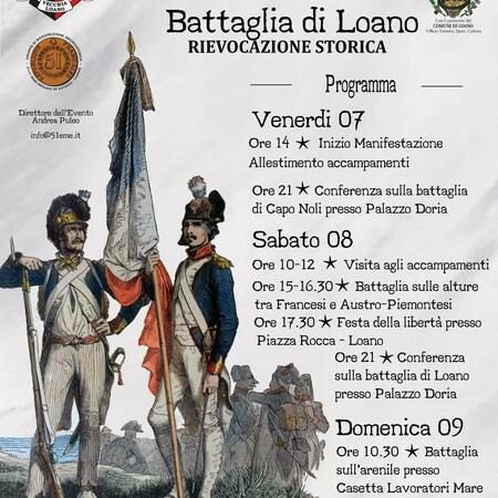 RIEVOCAZIONE STORICA - Centro citta', Loano (SV) - ⚔️ RIEVOCAZIONE STORICA: 1795 LA BATTAGLIA DI LOANO - 7 • 8 • 9 Novembre 2025 Loano (SV) Programma: 🏕 VENERDÌ 7 NOVEMBRE 2025 – L’ARRIVO DEGLI ESERCIT...