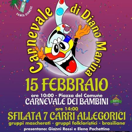 Carnevale Dianese - Piazza Martiri della Libertà e vie del centro cittadino, Diano Marina (IM) - Carnevale Dianese 2026
Nei giorni 15 e 21 febbraio 2026
La Famia Dianese organizza il tradizionale Carnevale Dianese, giunto quest'anno alla sua 57^...
